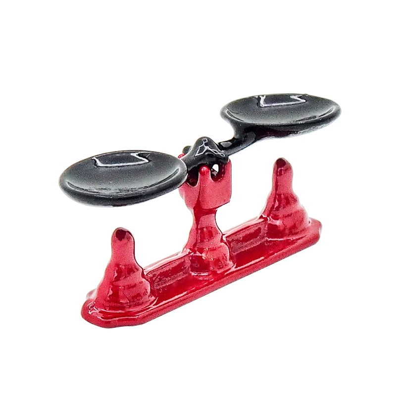 Odoria 1:12 Miniature Vintage Red Balance Scale for Lab Kitchen Dollhouse Accessories