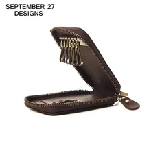 Автомобильный чехол для ключей ключница Держатель Crazy Horse кожаный мужской брелок винтажный ID Кредитная карта кошелек из натуральной кожи мужской брелок