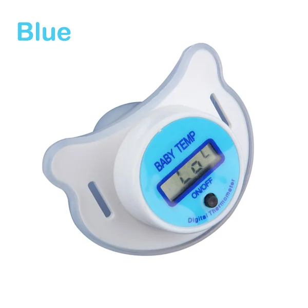 Безопасная Детская цифровая силиконовая соска Термометры lcd медицинская соска температура рта Детский термометр монитор здоровья - Цвет: Blue