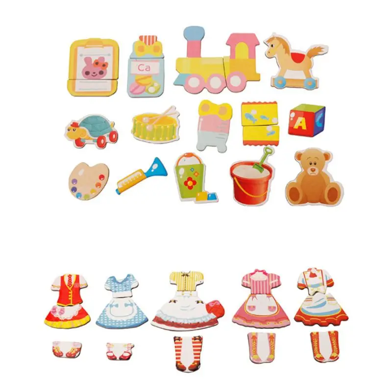 1 комплект деревянные головоломки одежда меняющая форму игрушки для девочек