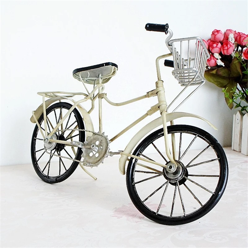 

Modern Metal Bicycle Model Desktop Handicraft Four-color Home Decoration Creative Retro Bike Supplies Bedroom Gifts for Children