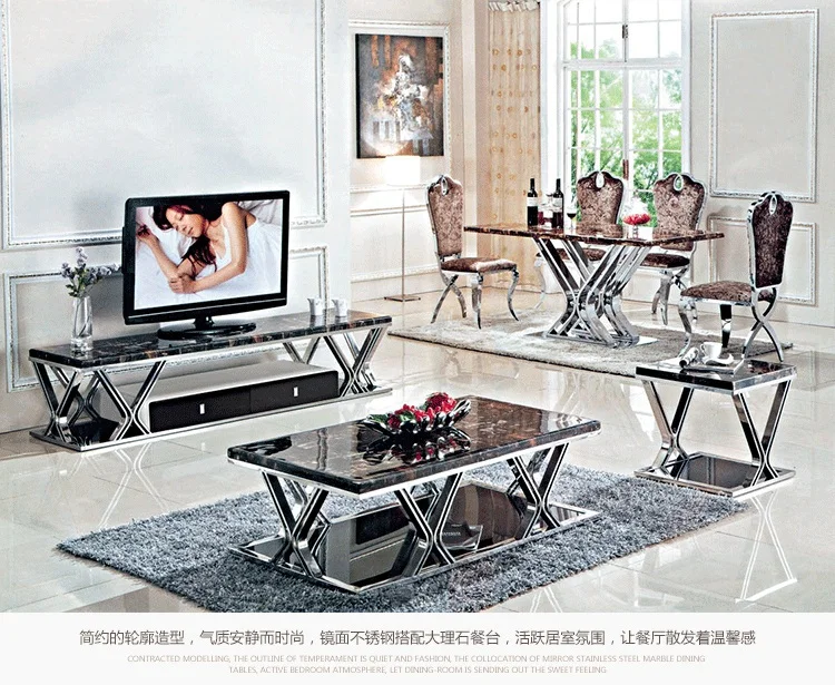 Caliente venta TV stands superior de mármol, acero inoxidable soporte de la tv, DURABLE mueble tv, TV moda banco OEM para hogar enviar desde China - Muebles