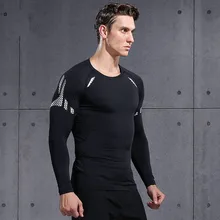 Быстросохнущая рубашка для бега Мужская компрессионная Спортивная Фитнес-футболка для бега сетчатая Баскетбольная одежда для бодибилдинга Спортивная футболка для бега