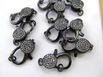 

Wholesale 6sets 12-20mm Micro Pave Enhancer Clasp,Large CZ Clasp,Pave Lobster Clasp,Lobster Closure