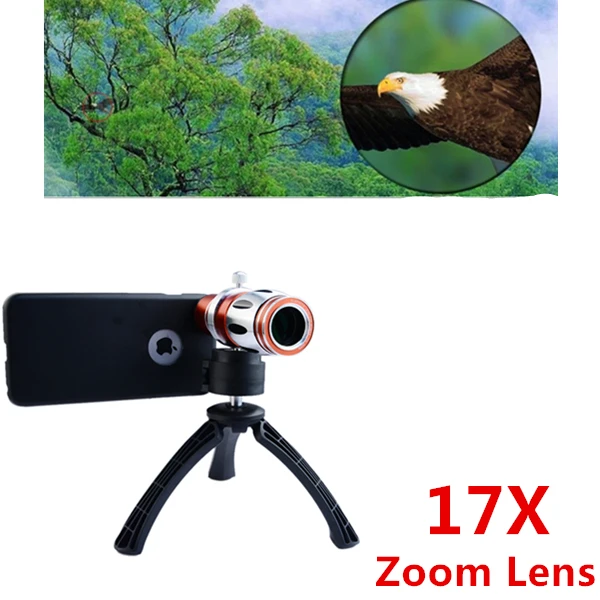 

2017 New Camera Lenses Kit 17x Zoom Telephoto Telescope Lens For Samsung S3 S4 S5 S6 S7 edge Plus note 2 3 4 5 Tripod Phone Case