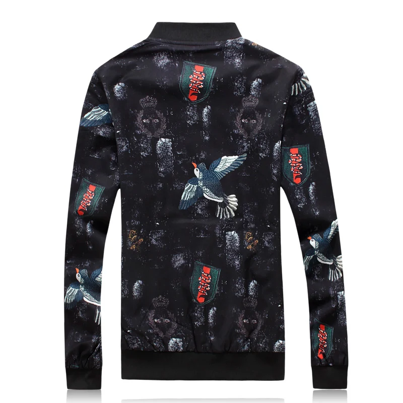 J18068 European style 3d birds retro printing fashion luxury jacket men Autumn 2018New quality streetwear mens jackets and coats J18068 European style 3d birds retro printing fashion luxury jacket men Autumn 2018New quality streetwear mens jackets and coats