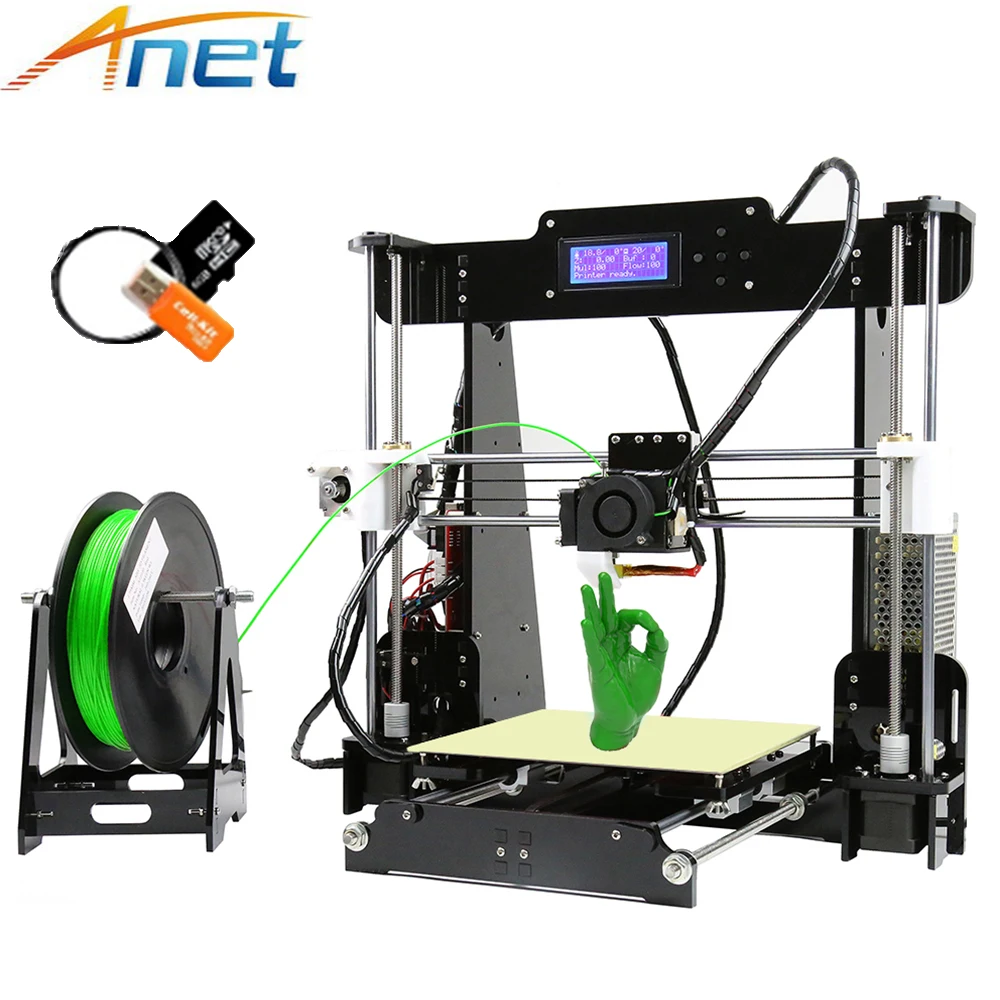 Anet A6 A8 3d Принтер Комплект Высокая точность легко собрать Reprap Prusa i3 DIY 3D печатная машина Impresora 3d с PLA нитью