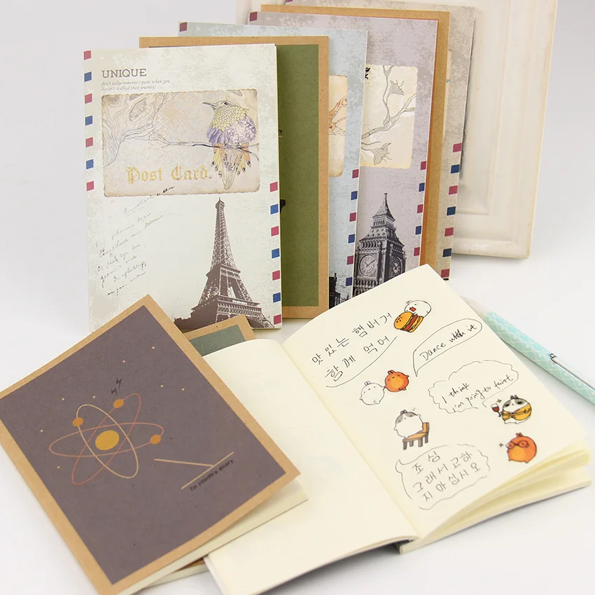 

1pcs Retro Kraft Paper With Dream Youth Exotic A6 Little Book Student Notebook Portable Notepad