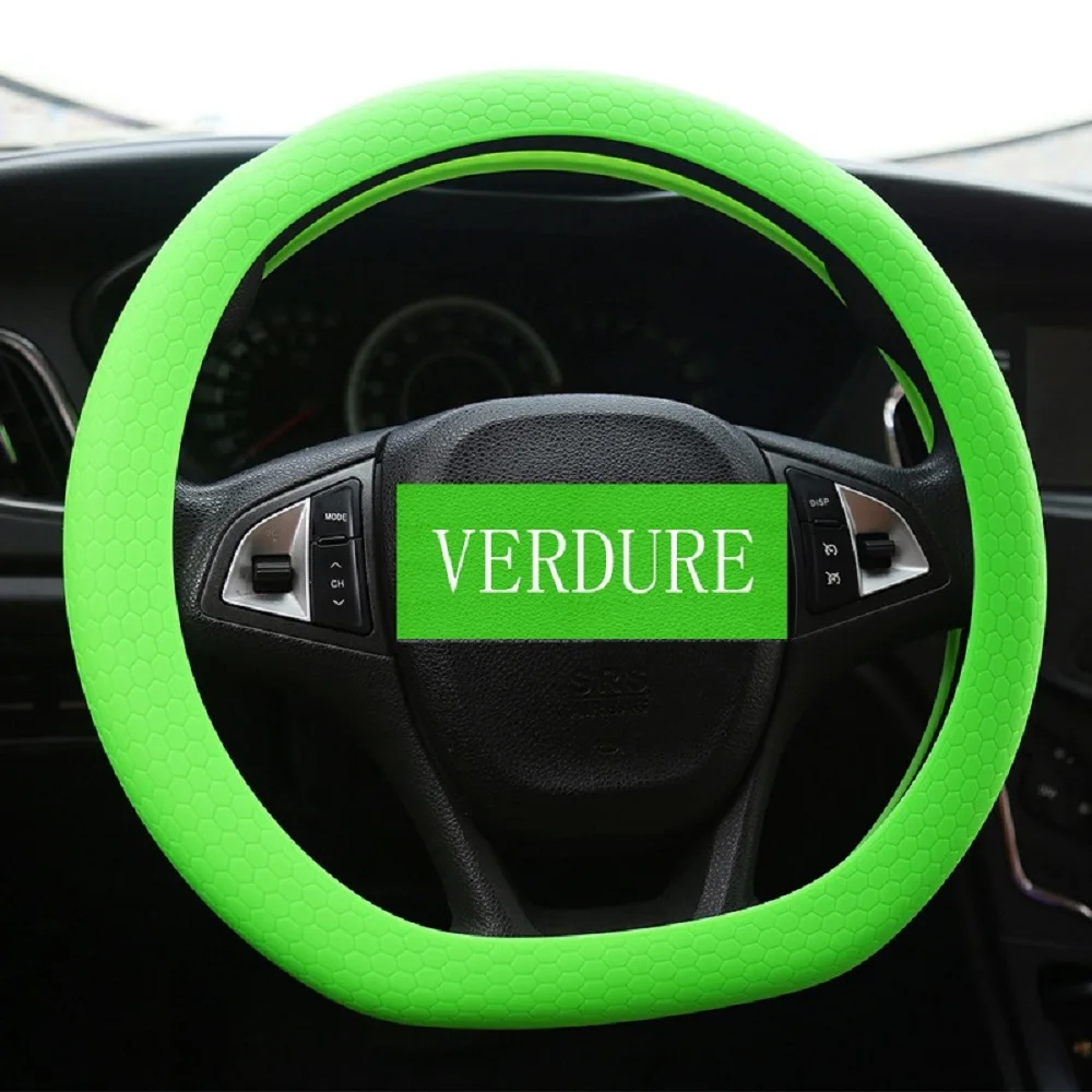 

Car Steering Wheel Cover Shell Skidproof Soft Silicone Auto corlor optional for steering women men girl car interior Universal