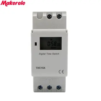 

LCD Power Digital 220-240V 7 Days Programmable Din Rail Digital Timer Time Switch Relay THC15A MINI Makerele