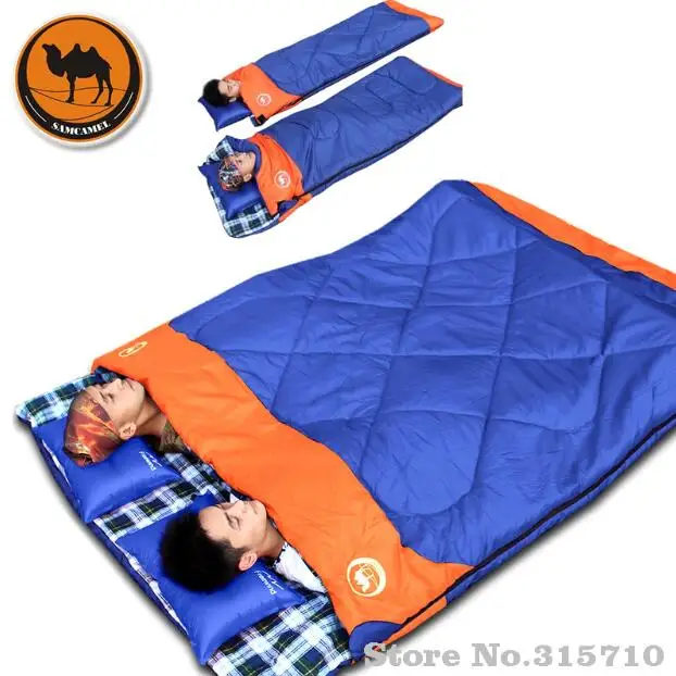 

Outdoor Double Sleeping Bag Envelope Spring and Autumn Camping Hiking Portable Sleeping Bag filling cottom for couple