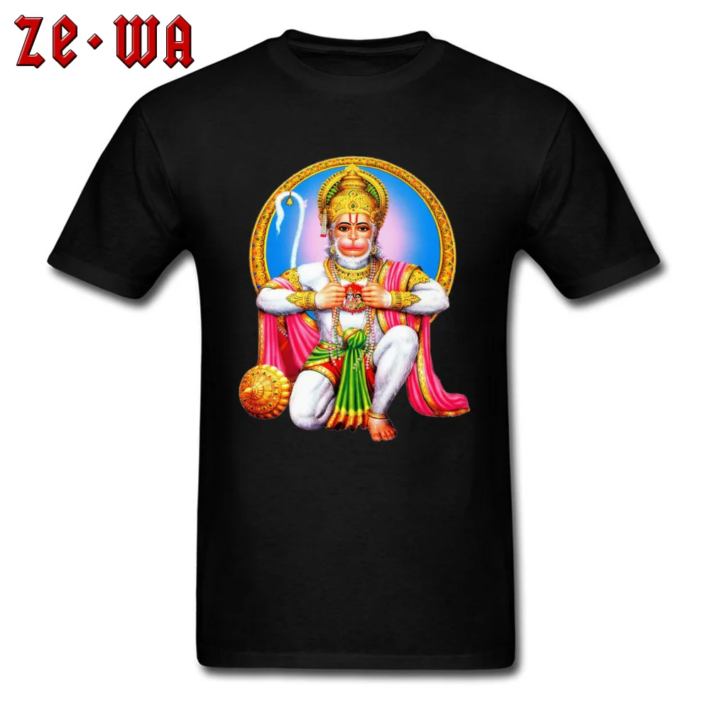 hanuman chalisa rama mantra god 100% Cotton Fabric Man Tops T Shirt Casual Autumn T Shirts New Coming Crewneck Tops Shirt hanuman chalisa rama mantra god black