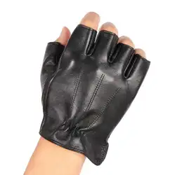 Для мужчин полу-палец натуральная кожа перчатки мужской пальцев из натуральной кожи водительские перчатки для верховой езды спортивная