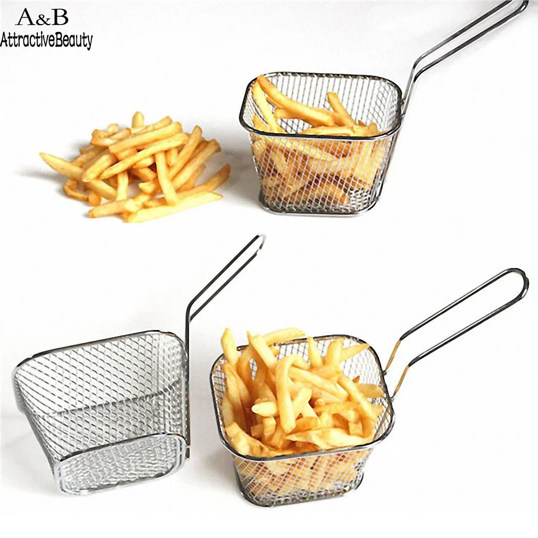 

Homdox Stainless Steel Mini French Deep Fryers Basket Net Mesh Fries Chip Kitchen Tool N3020