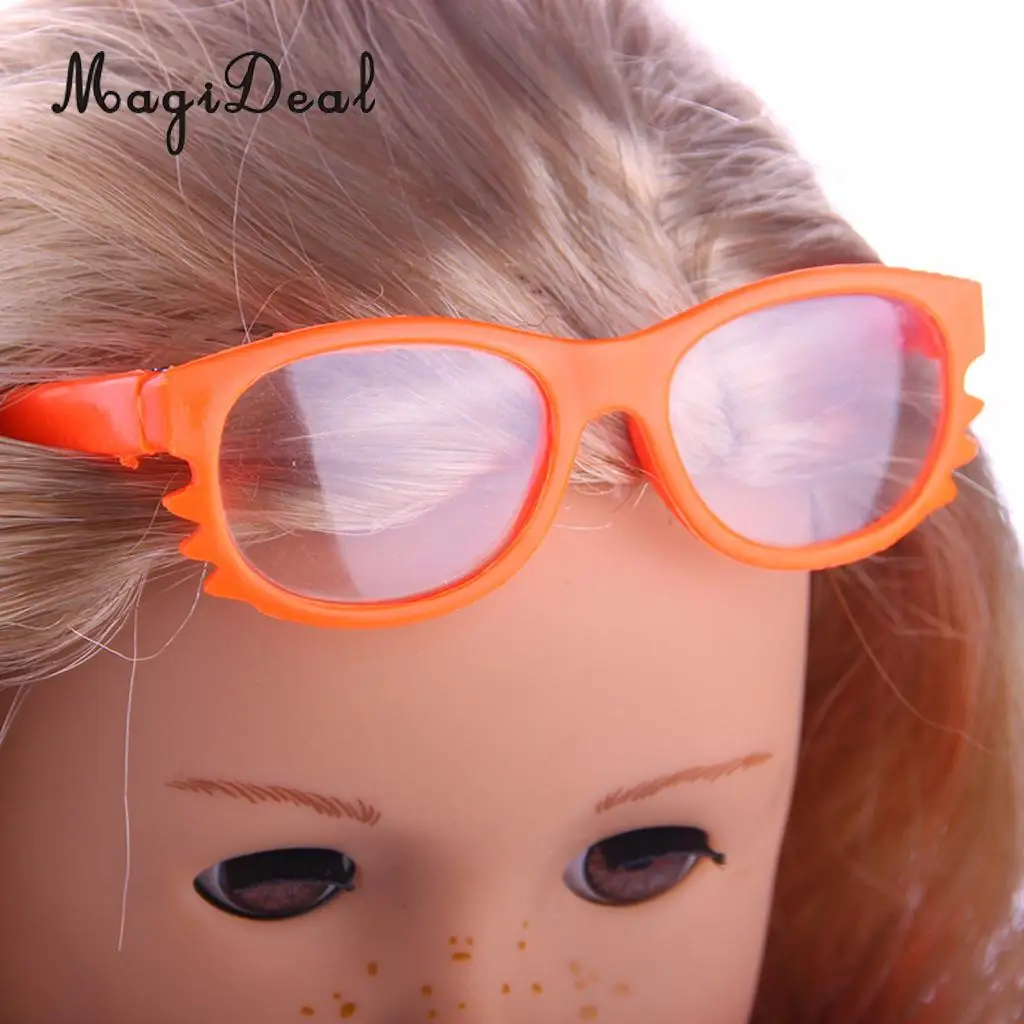 1Pair Cute Doll Glasses Black Eyeglasses Made for 18 inch American Doll My Life Dolls Clothes Accs Children Girls Toy