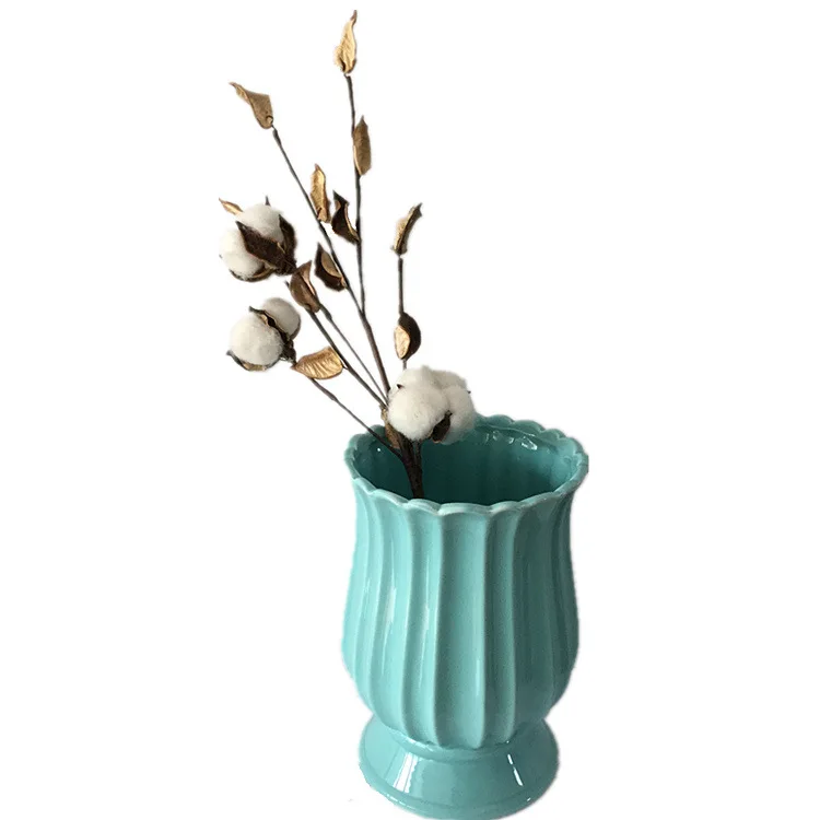 Flone Dried Flower Cotton Branch Bouquet Cotton Long Branch Simulation Cotton Tree Branch Home Wedding Decor Artificial Flowers (4)