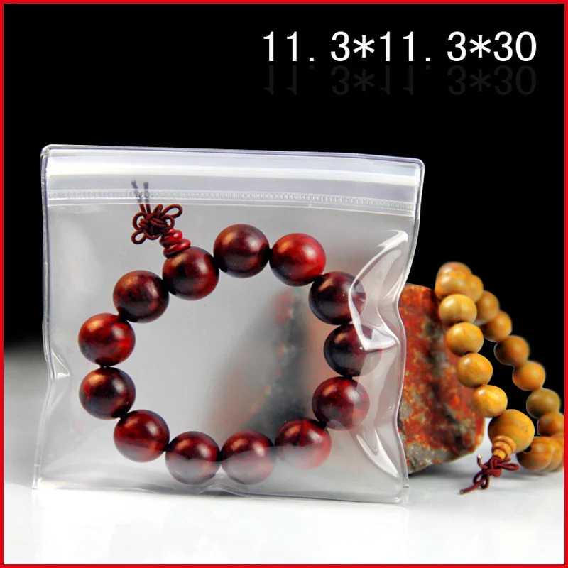 

50pcs/lots 11.3cm*11.3cm*300micron High Quality Half Clear Jewelry Zip Lock Plastic Packaging Bag