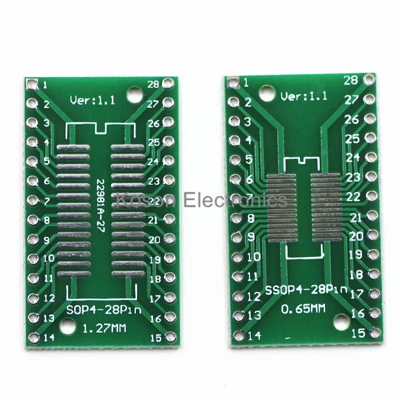 

10Pcs Pinboard SOP28 SSOP28 TSSOP28 SOP to DIP 0.65 1.27mm IC adapter Socket Adapter plate PCB