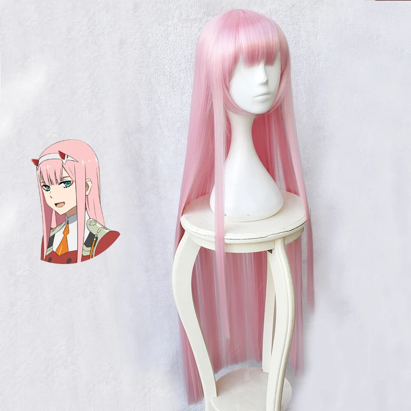 DARLING in the FRANXX Код 02 косплей парик ноль два 100 см длинные прямые Розовые синтетические волосы для взрослых ролевых игр