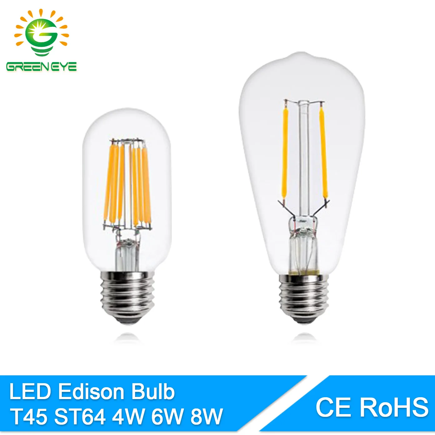Светодиодная лампа Эдисона GreenEye T45 ST64 в стиле ретро 220 В 4/6/8 Вт|led edison|led bulb edisonled edison