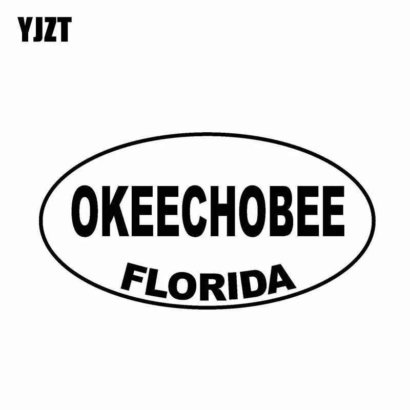 YJZT 13,1 см * 7 см окичоби Флорида овальный автомобиля Стикеры личности виниловая наклейка черный, серебристый цвет C10-01705