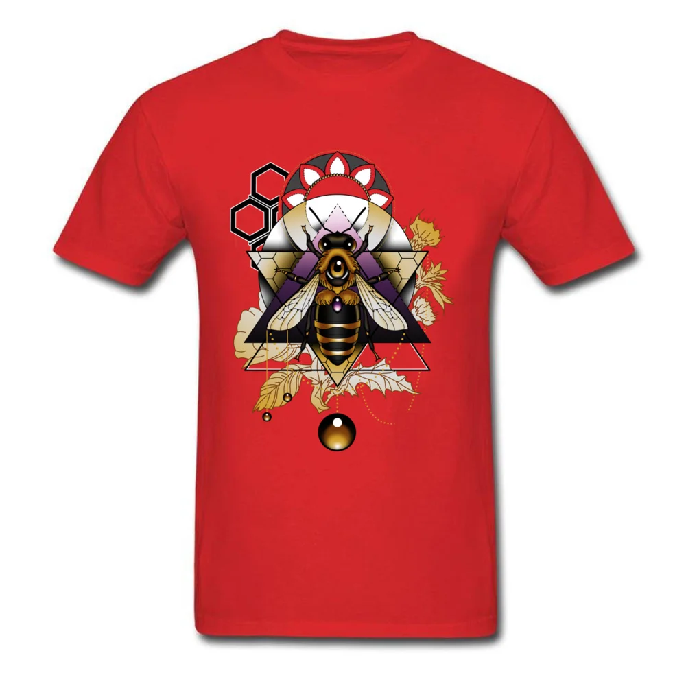 honey bee 8340 Men T Shirt Funny Normal Tops Tees Cotton Crewneck Short Sleeve Funny Tee Shirts Fall Wholesale honey bee 8340 red