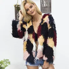 Personality Pattern Faux Fur Short Coat MT0829
