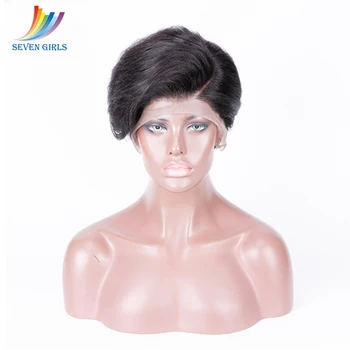 

Sevengirls Natural Color Wave Short Pixie Cut Human Hair Wigs Brazilian Virgin Hair Short BOB Lace Front Wigs 8-10 Free Shipping