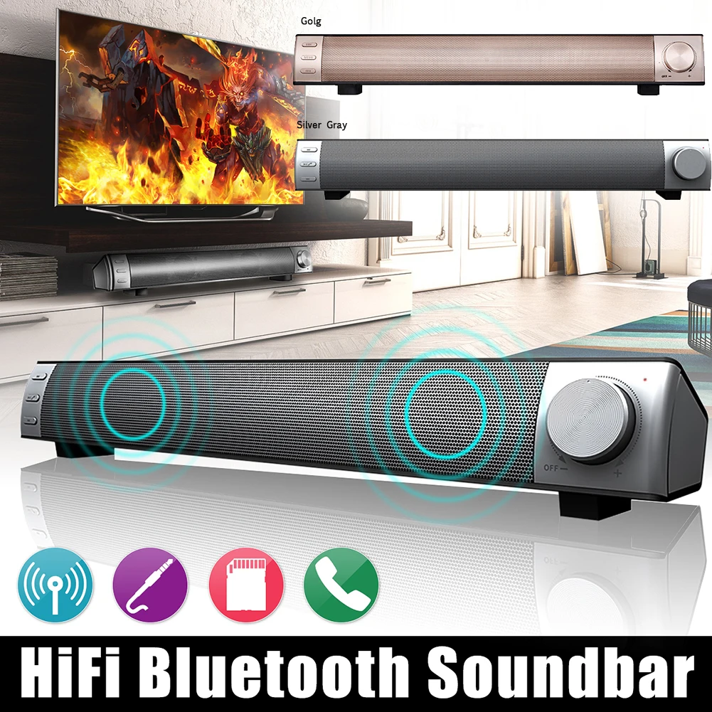 Беспроводной Bluetooth Саундбар стерео динамик супер тяжелый бас домашний кинотеатр панель объемного звука ТВ сабвуфер для ТВ ПК телефона