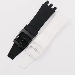 Пряжкой силиконовый ремешок мужские часы аксессуары для Swatch VGK403 SVGK406SVGK409 402 водонепроницаемый браслет женский часы группа
