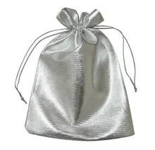 100 unids 13*18 cm bolso de lazo bolsas de mujer de la vendimia de Plata para Wed/Partido/de La Joyería/de la Navidad/bolsa de Envasado Bolsa de regalo hecho a mano diy