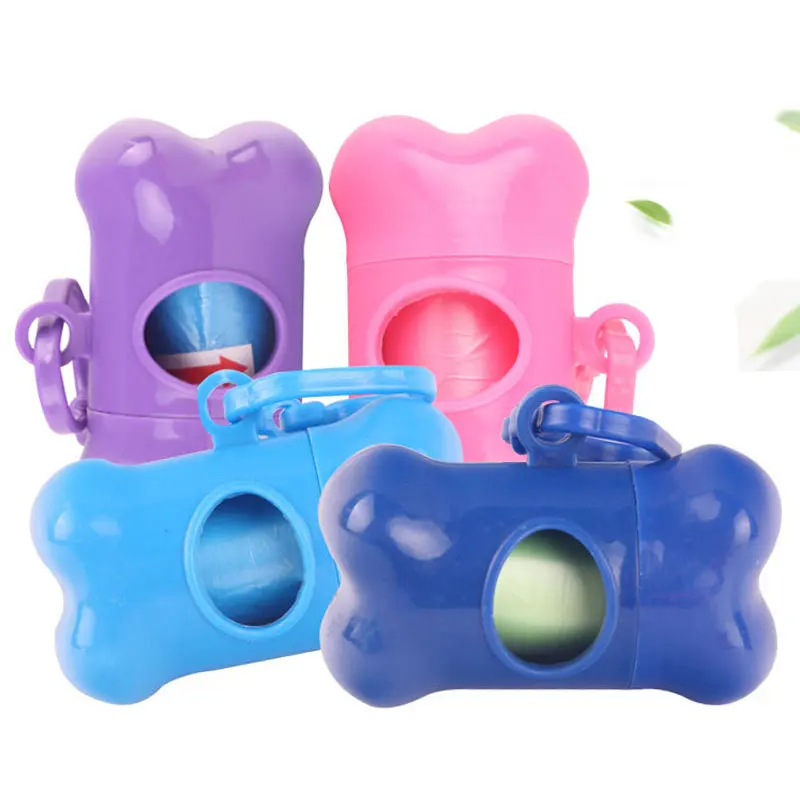 

Pet Poop Bag Set Garbage Bag Carrier Holder Pet Dog Bone Shape Trash Bags Dispenser Storage Box Clean Up Waste Bags for Outdoor