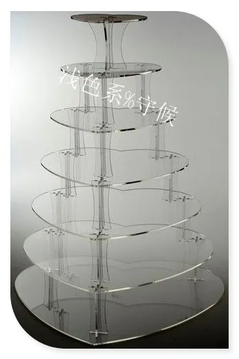 

Hot shopping free selling/7 Tier Heart Shaped Clear Acrylic Wedding Cake Stand Cupcake Dispaly Stand