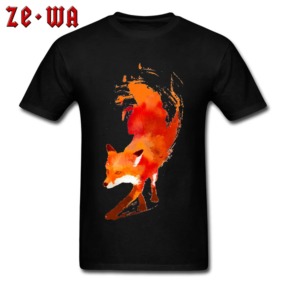 Funny Men T-shirts red fox201897Y Normal Tops Tees Cotton Fabric Short Sleeve Unique T Shirt O Neck Top Quality red fox201897Y black