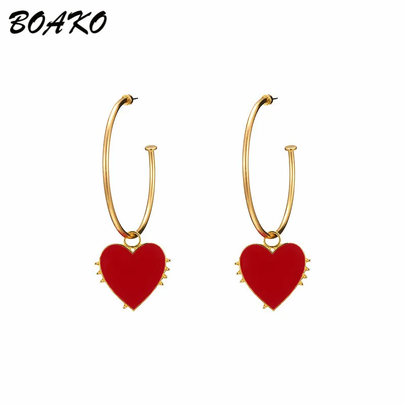 

Personality Gold Hoop Earrings for Women Korean Love Heart Statement Earrings Party Wedding Jewelry Round Circle Earring Brincos