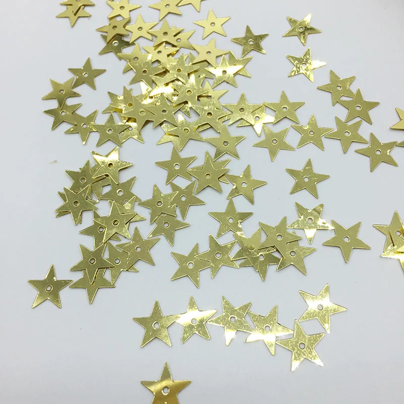 LNHOME 50 г/лот 10 мм звезда светло-золотые блестки для рукоделия маленький ПВХ хлопья свободные плоские аксессуары для одежды - Цвет: Light Gold