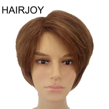 HAIRJOY Man Women Layered Synthetic Hair Wig Short Natrural Wigs Male Brown Full Wigs Free Shipping HAIRJOY Man Women Layered Synthetic Hair Wig Short Natrural Wigs Male Brown Full Wigs Free Shipping