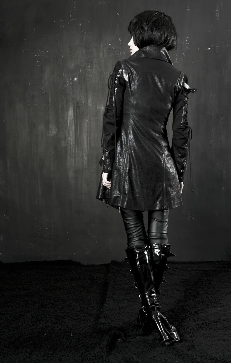 Punk Rave Women New Goth Women PU Leather Rock studded