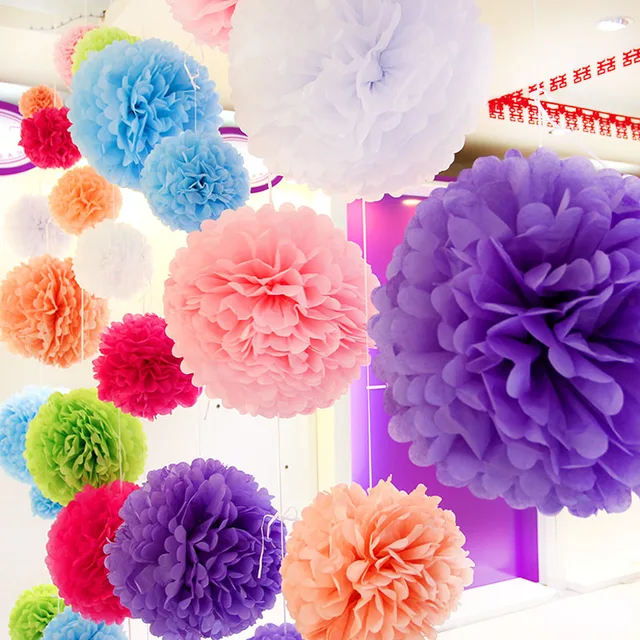 ajp paper ball 10 pcs lot tissue paper pom poms artificial flowers paper flower for decoration