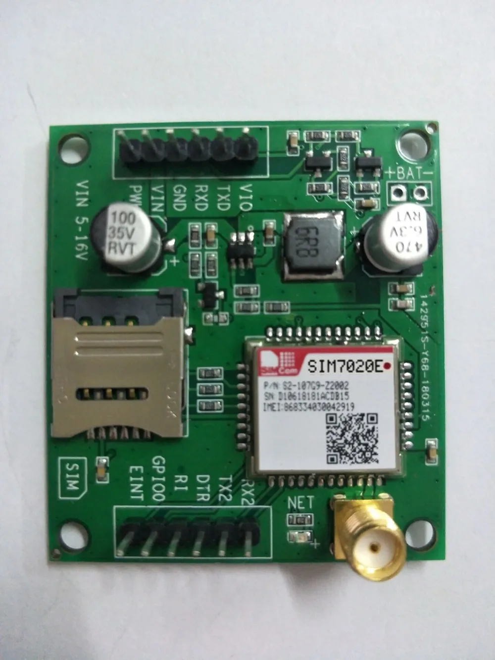 Placa de Desenvolvimento Compatível com Sim800c Simcom Multi-banda – b3 b5 b8 B20 B28 Lte Nb-iot M2m Módulo Sim7020 Sim7020e b1