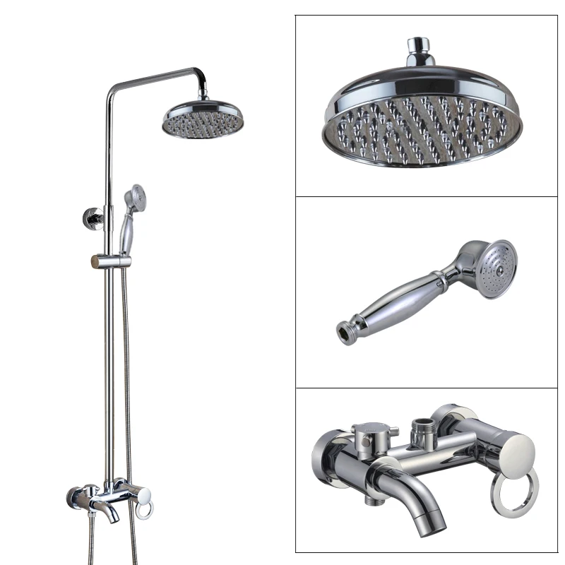 

Настенный смеситель для душа для ванной комнаты, полированный хром латунный ручной душ, однорычажный струйный смеситель для ванны, кран acy335