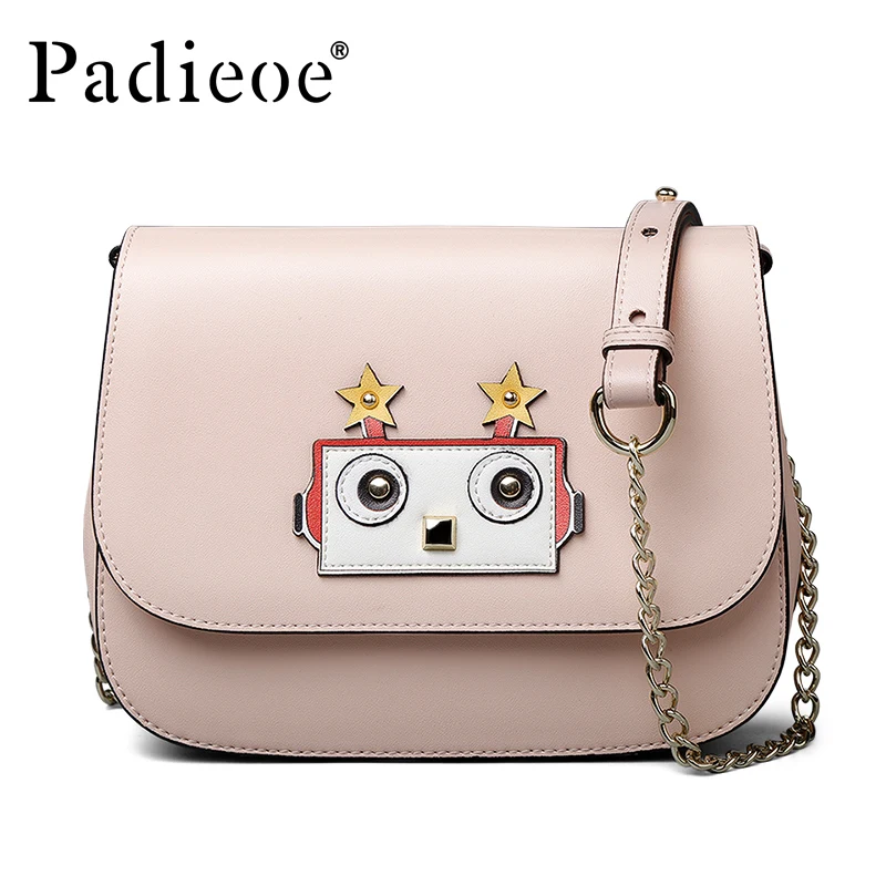 

Padieoe 2018 Arrival Women Cartoon Leather Shoulder Bags Female Messenger Bags Lady Crossbody Bags for Phone Designer Party