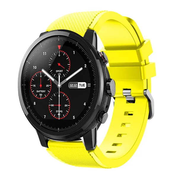 Аксессуары для наручных часов Huami Amazfit 2 Stratos Pace 2s умные часы 22 мм ремешок для часов samsung galaxy Watch 46 мм S3 ремешок - Цвет: Цвет: желтый