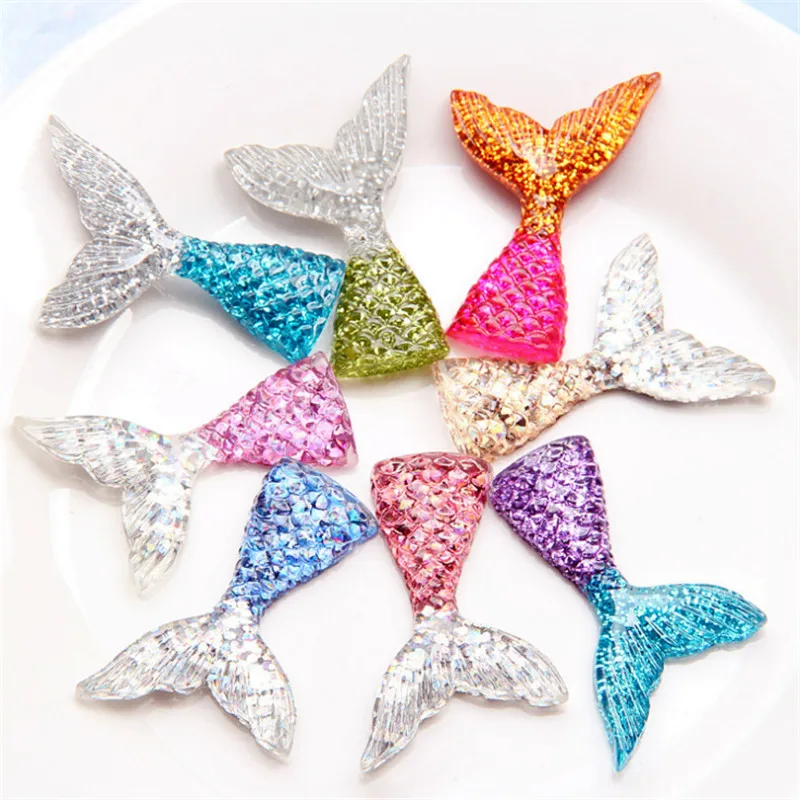 

Wedding Decoration 10pcs Resin Mermaid Tail DIY Mobile Phone Accessories Cake Topper Birthday Party Christmas Decorations Kids-S