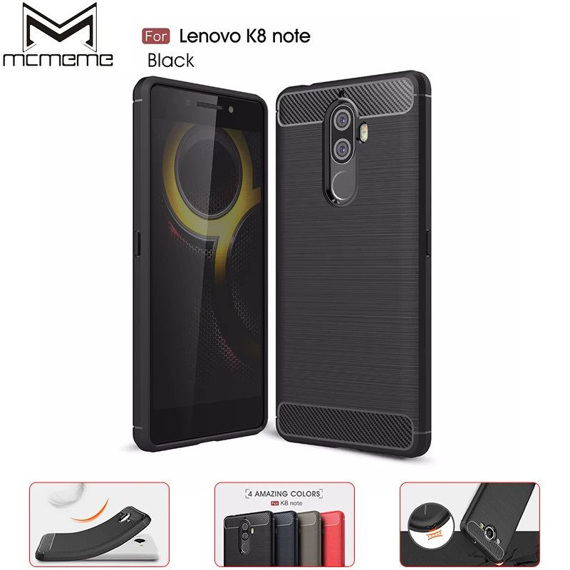 

Case For Lenovo K8 Note Cover Bag Luxury Carbon Fiber Silicone Soft Phone Back cover For Lenovo K8 note Protective Phone Case