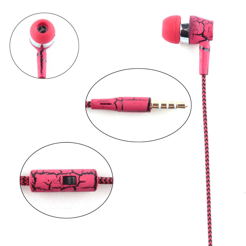 JRGK портативный наушники трещины с микрофоном 3 5 мм Jack бас Auricuares проводной USB AUX In Ear