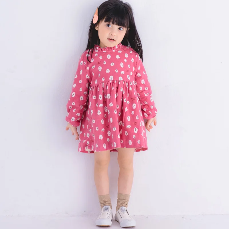 V-TREE Платья с цветочным узором для девочек; бархатное плотное платье для маленьких девочек; зимнее платье принцессы для девочек; Детская школьная одежда