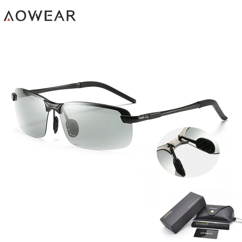 AOWEAR HD хамелеоны солнцезащитные очки мужские поляризованные фотохромные очки Хамелеон для мужчин день ночь вождения солнцезащитные очки Oculos gafas