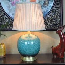 Художественная китайская фарфоровая Керамическая Настольная лампа для спальни, гостиной, свадьбы, настольная лампа Jingdezhen, роскошные прикроватные столы