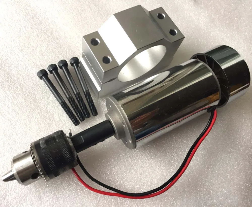 

Best ! air cooled 300W DC Spindle Motor 12-48V DC + 52mm Mount bracket fixture for PCB CNC Mahine
